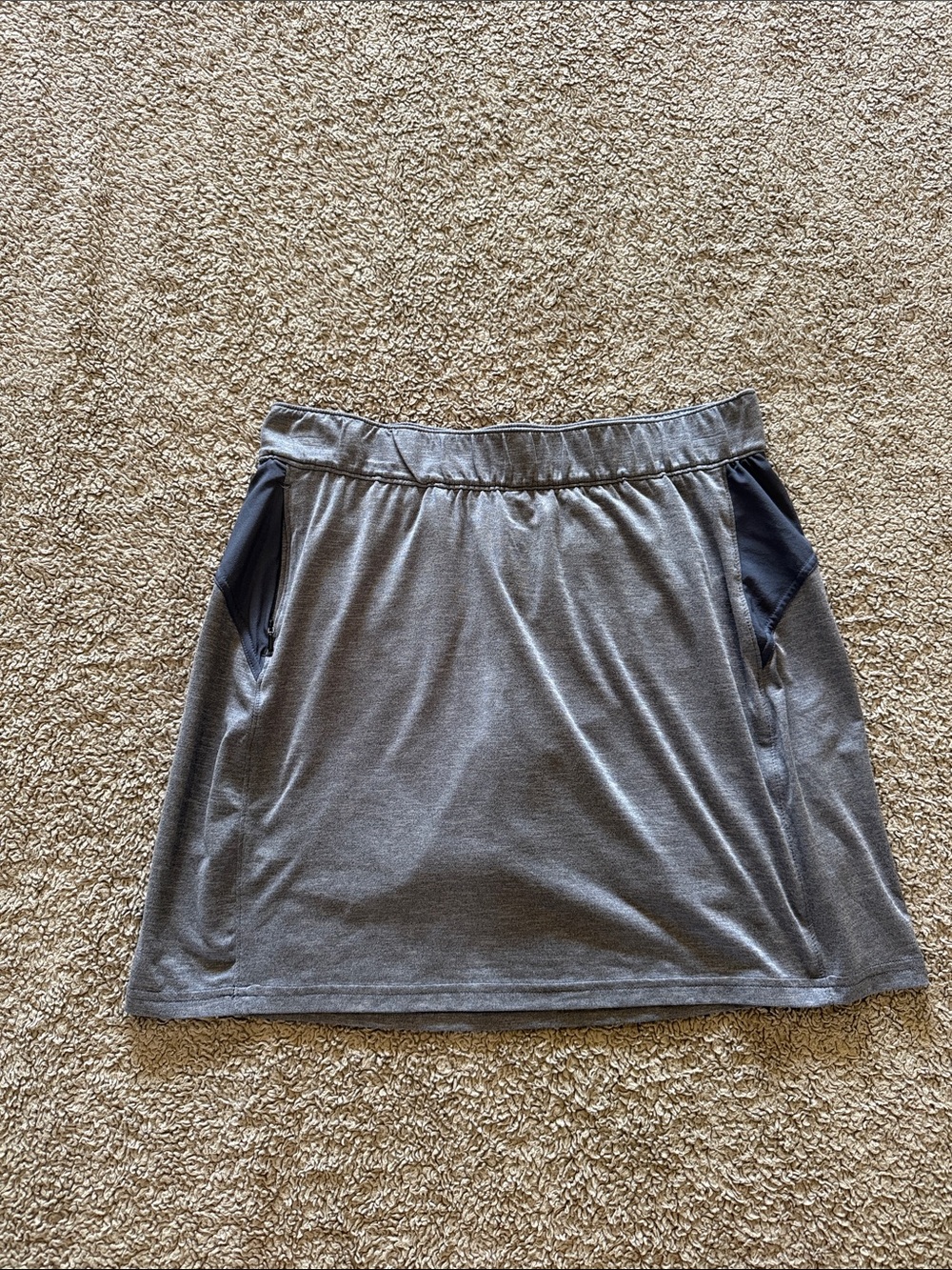 Casual A-Line Skirt in BlueGray with Contrast Pockets